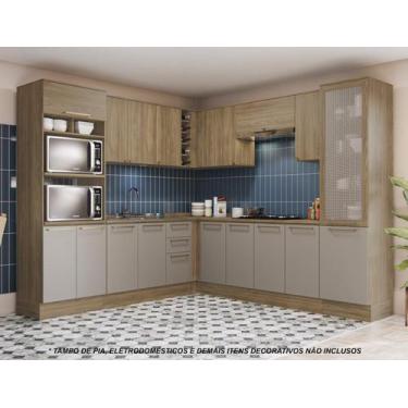 Imagem de Armário de Cozinha Modulada Completa de Canto 13 peças 2,49x2,68m 201 