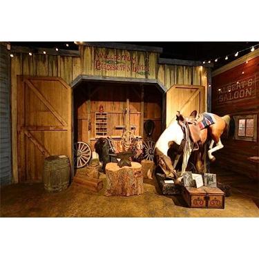 Imagem de Yeele Pano de fundo do oeste selvagem de 4,5 x 3,0 m para fotografia velho oeste caubói salão fundo decoração de festa banner infantil homem criança menino cabine de foto atirar vinil estúdio adereços