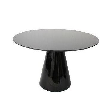 Imagem de Mesa de Jantar Cone 100cm Tampo de Vidro Laca Preta - Personal Decor, 