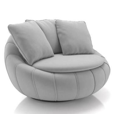 Imagem de Poltrona Decorativa Redonda Giratória com Almofadas Saphire M22 Veludo