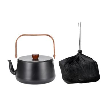 Imagem de Deevoka Chaleira de acampamento, chaleira para água ao ar livre, aquecimento rápido com alça, jarro de água, chaleira para chá, para ferver água, Preto