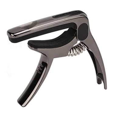 Imagem de Capo de Guitarra de Metal Universal, Capo de Mola, Ferramenta de Ajuste de Tom Com Suporte de Palheta para Guitarra, Baixo e Bandolim (preto niquelado)