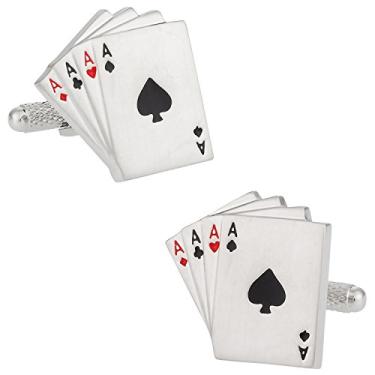 Imagem de Abotoaduras de pôquer com caixa de apresentação Cuff-Daddy Four Aces
