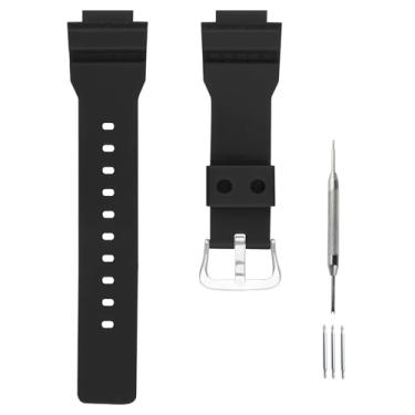 Imagem de unilabo Pulseira de relógio de resina compatível com Casio G-Squad 21 mm × 16 mm GBA-800 GBA800 GBD-800 GBD800, pulseira de reposição para homens e mulheres Wirst Watch, preta