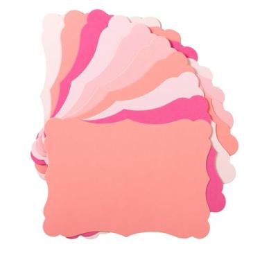Imagem de Pacote com 50 cartões kraft em branco, papel grosso, cartões comemorativos marrons para menus de vale-presente DIY, chá de bebê e convites de casamento (rosa, 5 cores, 12 x 17 cm)