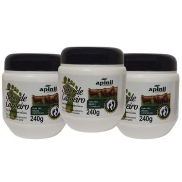 Imagem de Kit 3 Creme Hidratante Pés e Mãos C Argan e Sebo de Carneiro - Apinil
