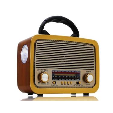 Imagem de Caixa de Som Portátil Vintage Am-Fm USB Bivolt - KAPBOM