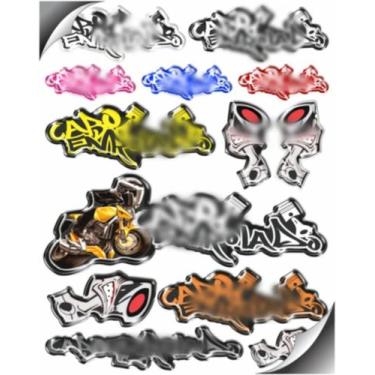 Imagem de Cartela Adesivos Resinados  Cabo Enrolado - 24 X 19 Cm - Geral