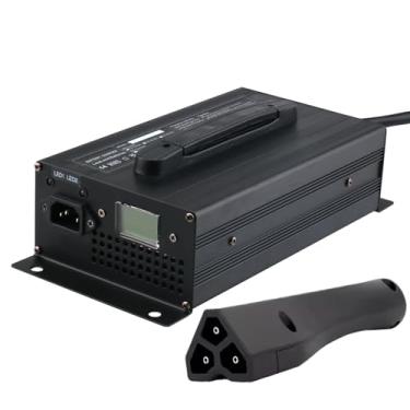 Imagem de Carregador de bateria de carrinho de golfe 36V 25A Substituir carregador EZGO 36 volts com display LCD, plugue estilo triângulo de 3 pinos para carro de clube de carrinho de golfe EZGO RXV