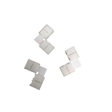 Imagem de Kit 3 Conectores Taschibra A47 90 L 2 Fios P/ Emenda De Fita Led Slim