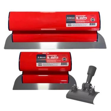 Imagem de Desempenadeira Berox 25cm+ 40cm Massa Corrida Aço Inox + Suporte Atlas