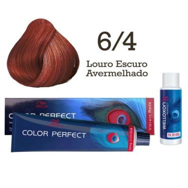 Imagem de Coloração Color Perfect 6.4 Louro Escuro Avermelhado Emulsão Oxi 30 We