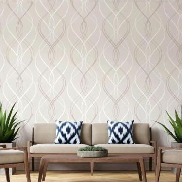 Imagem de Papel de Parede Arabesco tons de Bege - AloPapers, 3,50m de largura, 1