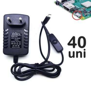 Imagem de Caixa Com 40 Fontes 5v 3A USB-C 3.1 Conector Tipo C Para Rasp Pi 4 Bot