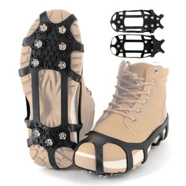 Imagem de Xproutdoor Ice Cleats Snow Grips, Tração Antiderrapante Com 9 Pontas, Crampons, Versão Atualizada Em Aço Inoxidável, Para Sapatos/Botas, Caminhada No Gelo Na Neve