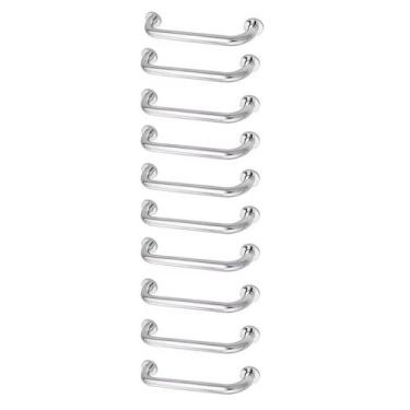 Imagem de Alça de Apoio 30cm Kit 10 Unidades Barra Inox Idoso Cadeirante Deficie