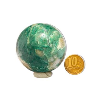 Imagem de 01 Esfera Jade Verde Lapidado 100 a 150g Aprox 4cm Tipo B - Cristaisde