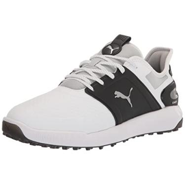 Imagem de Puma Golf Tênis de golfe masculino Ignite Elevate, Puma Branco/Puma preto/prata metálico, 38