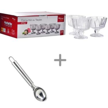 Imagem de Kit taça de sobremesa galaxy 300ml 6pcs + colher de sorvete - Wincy Ca