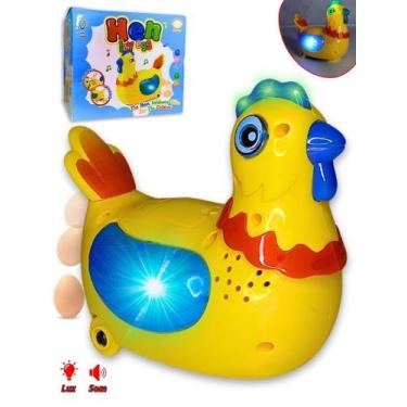 Imagem de Brinquedo Infantil Galinha Bota Ovos Com Som e Luzes Bate e Volta Gira