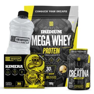 Imagem de Mega Whey + Kimera Thermo 30 Comps +  Atlas Creatina 60 Cáps + Galão C