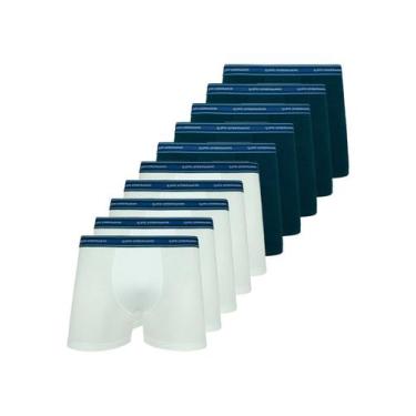 Imagem de Kit com 10 Cuecas Boxer Lupo 523-088, Branco, M