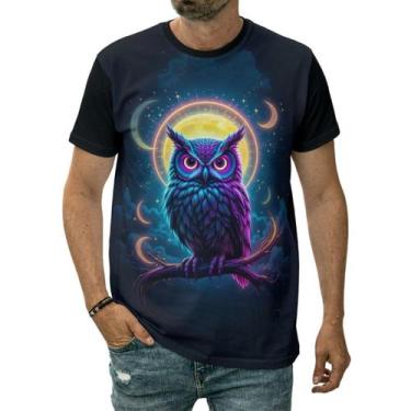 Imagem de Camiseta Coruja Olhar Fixo Inteligência Natureza Caçadora - Darkwood, 