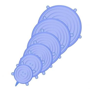 Imagem de Kit 6 Tampas Silicone Panela Pote Universal ível Lavável