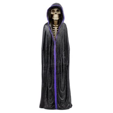 Imagem de Escultura Exu Caveira Preto e Roxo 22 cm em Resina - Lua Mística - 100