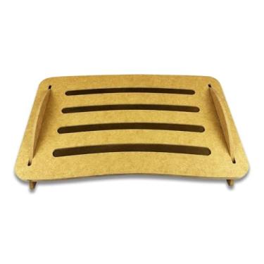 Imagem de Suporte Ergonômico para Pés Ajustável, MDF, Apoio para Escritório, Dourado Apoio Descanso Suporte Ergonômico Regulável Pés Escritório