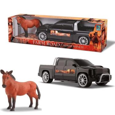 Imagem de Carrinho caminhonete de brinquedo com Cavalinho Farm road   - Gava Toy