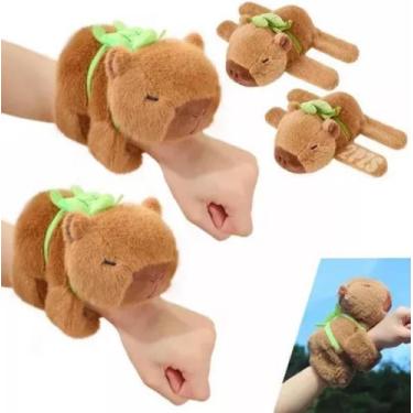 Imagem de Pulseira Capivara de pelúcia com mochila tartaruga Fofa Brinquedos - B