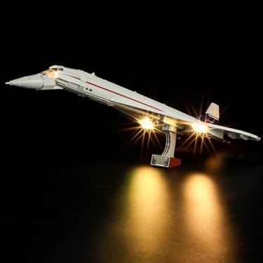 Imagem de YEABRICKS luz led para modelo de blocos de construção concorde de ícones lego-10318 (conjunto de lego não incluído)