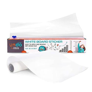 Imagem de Adesivo de quadro branco Undo, fácil de cortar e configurar quadro apagável a seco para arte de parede ou decoração de sala de aula, material de escritório e escolar, 30 cm por 10 m - Davik