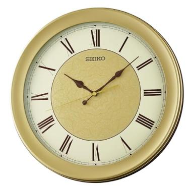 Imagem de Seiko Relógio de parede Carter sem tique-taque, 35 cm, dourado