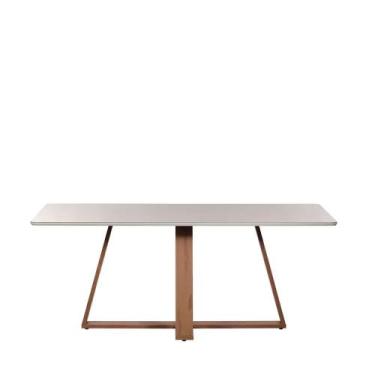 Imagem de Mesa de Jantar Retangular c/ Vidro para 6 Lugares Avena 184 cm - Canel