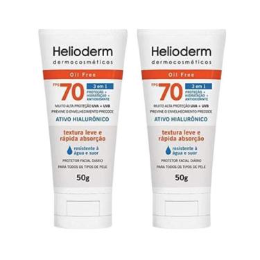 Imagem de Kit C2 Protetor Facial Toque Seco FPS70 50G  Helioderm - Kley Hertz S 