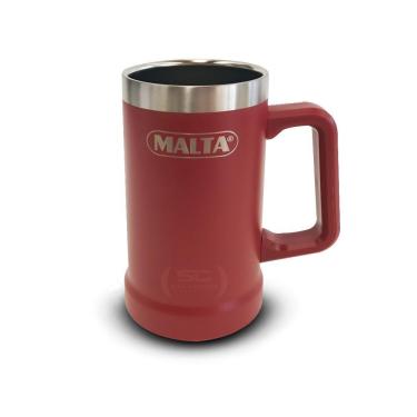 Imagem de Caneca Térmica Para Cerveja Chopp Gelado Em Inox 709ml Cqs 5750 Vermelho - Malta