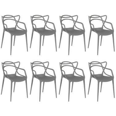 Imagem de Kit 8 Cadeiras Allegra - Cinza Escuro