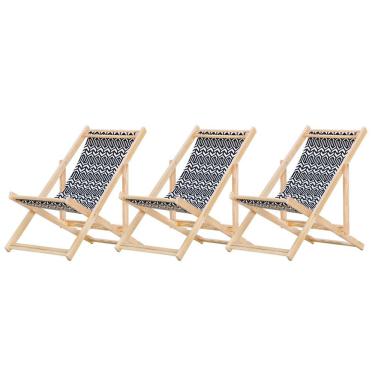 Imagem de Kit 3 Cadeira Espreguiçadeira Dobrável S-b-retro