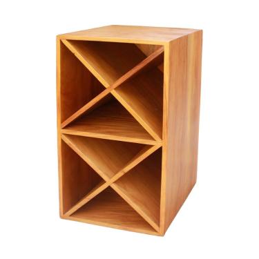 Imagem de Adega 24 Garrafas Modelo Caixote 40 Cm Madeira Maciça Natural