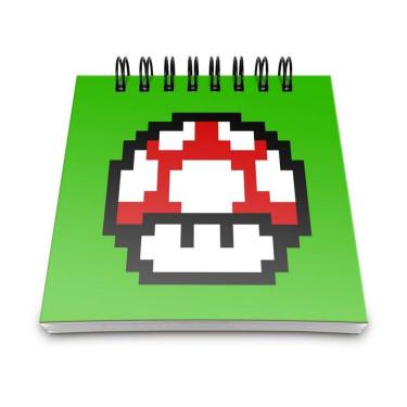 Imagem de Bloco De Anotações Cogumelo Pixel Grow Up