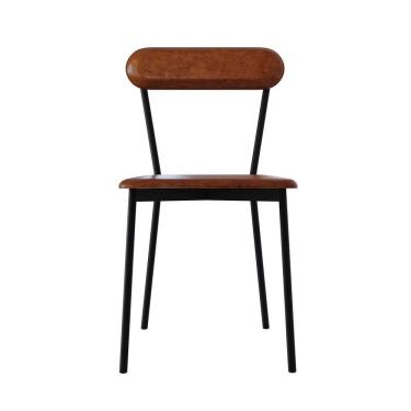 Imagem de Cadeira Fixa Estofada Vintage Emília Com 2 Unidades Caramelo-preto