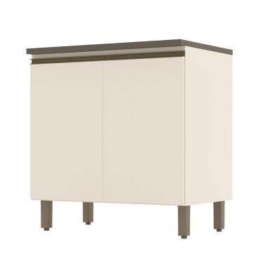 Imagem de Balcão 2 Portas 80cm Connect Off White-duna Com Tampo Cooktop - Móveis Henn Off White-duna