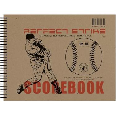Imagem de SCOREBOOK de beisebol Perfect Strike com regras e instruções de pontuação: serviço pesado. Ótimo para beisebol juvenil e adulto., Natural