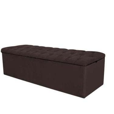 Imagem de Calçadeira Com Baú Estofada Espanha 190cm King Size Para Cama Box mate