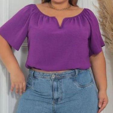 Imagem de Blusa ombro a ombro duna decote V feminina - Filó Modas, G1, Laranja