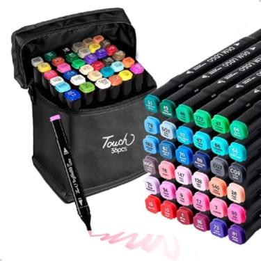Imagem de Caneta Marcador Para Colorir Desenho Profissional 36, 48, 60, 80 Cores Conjunto De Canetinhas Pontas Duplas Codificados por Cores Vivas para Desenho (48)
