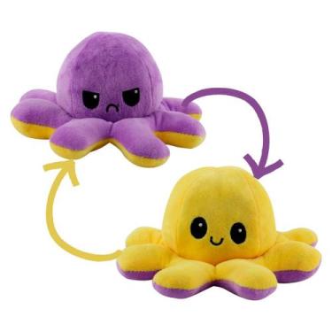 Imagem de Brinquedo Pelucia Polvo ReversÍvel Grande Colorido Bbr Toys