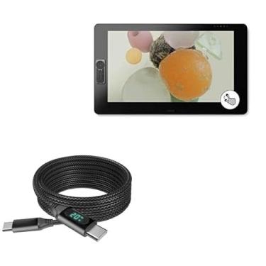 Imagem de BoxWave Cabo PowerDisplay PD (1,8 m) - USB-C para USB-C (100W), tela de LED cabo de nylon trançado PD de 1,8 m - preto, compatível com Wacom Cintiq Pro 32 (DTH-3220)